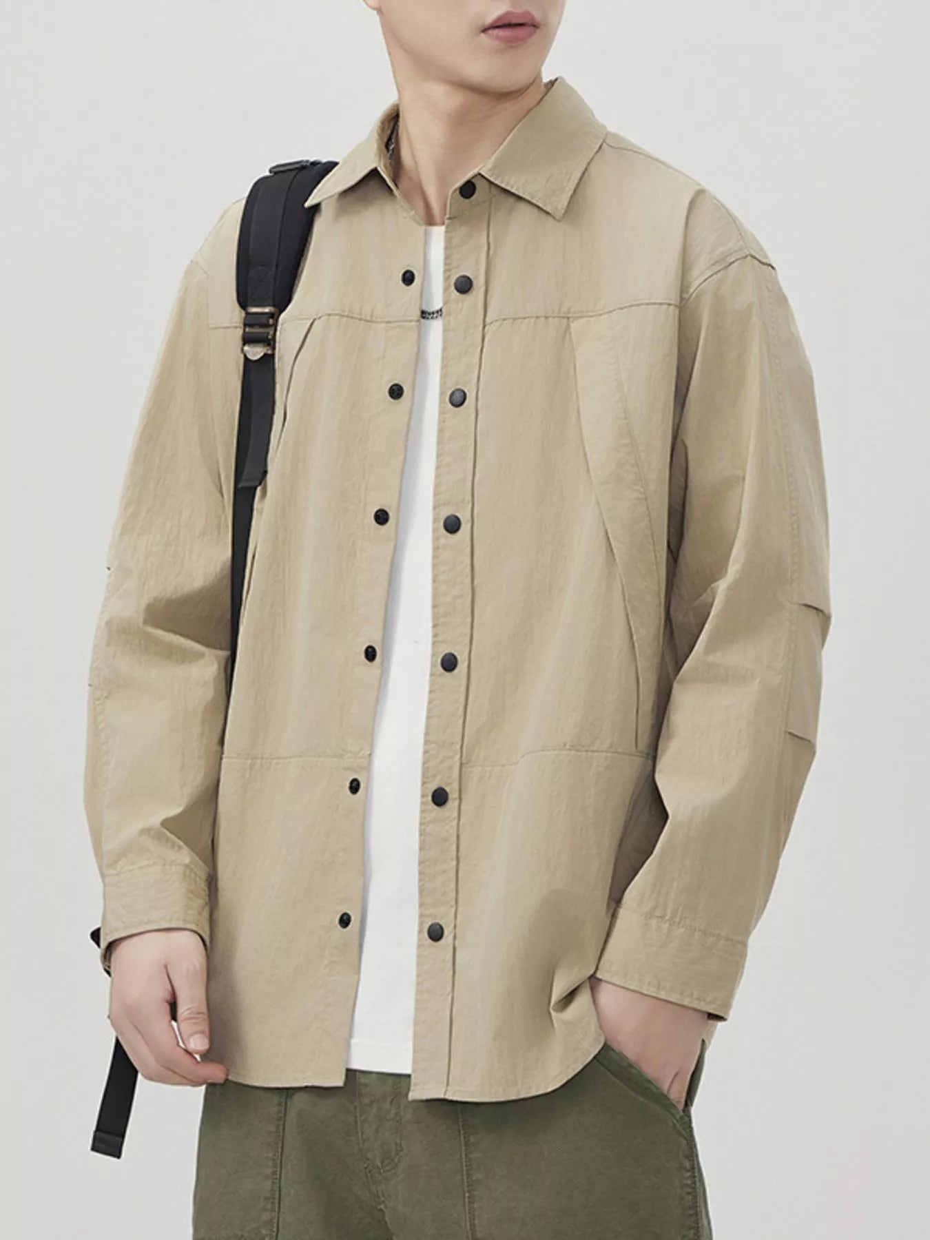 Men's Plus Size Button Up Long Sleeve Shirt - Farnelli