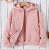 Children's Quilted Zip-Up Hooded Jacket - Dusty Pink