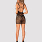 Obsessive Midnight Muse Black Openwork Mini Dress