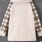 Children's Cozy Plaid Sleeve Fleece Jacket - Farnelli