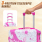 HouseOfZazla pink 3-piece spinner wheel hard case luggage set with telescopic handles