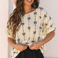 Aviana Bow Print Puff Short Sleeve Top - Farnelli