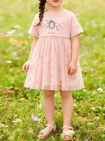 Children's Short Sleeve Tulle Layered Dress - Farnelli