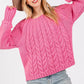 SAGE + FIG Cable-Knit Long Sleeve Sweater - Farnelli