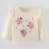 Children's Fairy Embroidered Long Sleeve T-Shirt - Beige