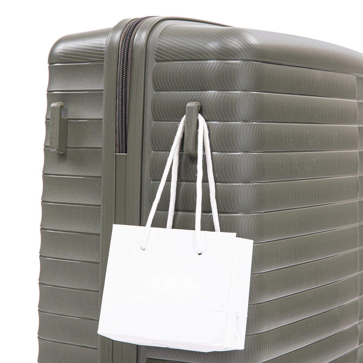 HouseOfZazla green 4-piece spinner wheel luggage set with hard cases and matching cosmetic case
