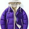 Men's Full Size Two-Tone Hooded Puffer Jacket Plus Size - Violet