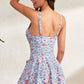 Drawstring Scoop Neck Wide Strap One-Piece Swimwear - Farnelli