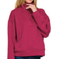 Zenana Scuba Half Zip Sweatshirt with Pockets - Farnelli