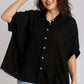 Umgee Full Size Linen Blend Button Down Shirt Plus Size - Farnelli