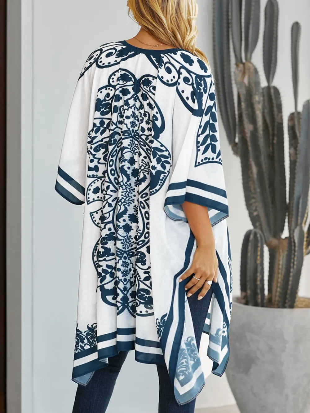 Printed Open Front Cover-Up - Farnelli