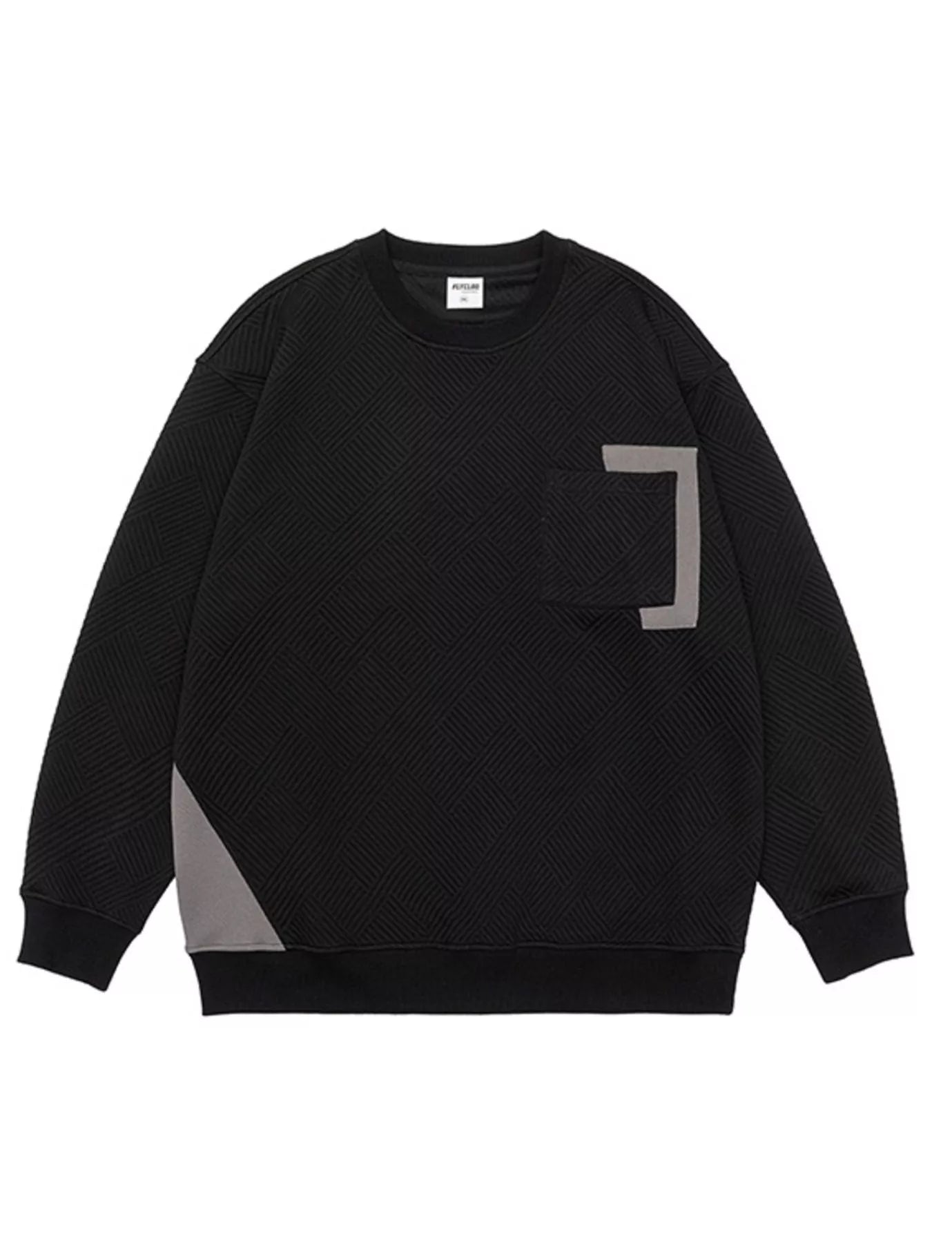 Men's Plus Size Crew Neck Sweatshirt with Pocket Detail - Farnelli