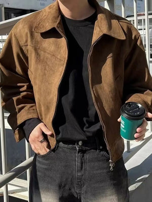 Men's Plus Size Zip Up Long Sleeve Jacket - Farnelli