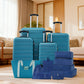 HouseOfZazla 4-piece hardshell luggage set with TSA locks and spinner wheels in multiple colors