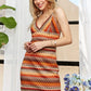 ADORA Contrast Striped V-Neck Mini Dress - Farnelli
