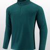 Men's Plus Size Quarter Zip Long Sleeve Sweatshirt - Deep Teal