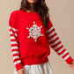 SO ME Christmas Snowflake Crochet Embellished Sweater - Farnelli