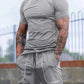 Men's Full Size Round Neck Short Sleeve T-Shirt and Shorts Set Plus Size - Farnelli