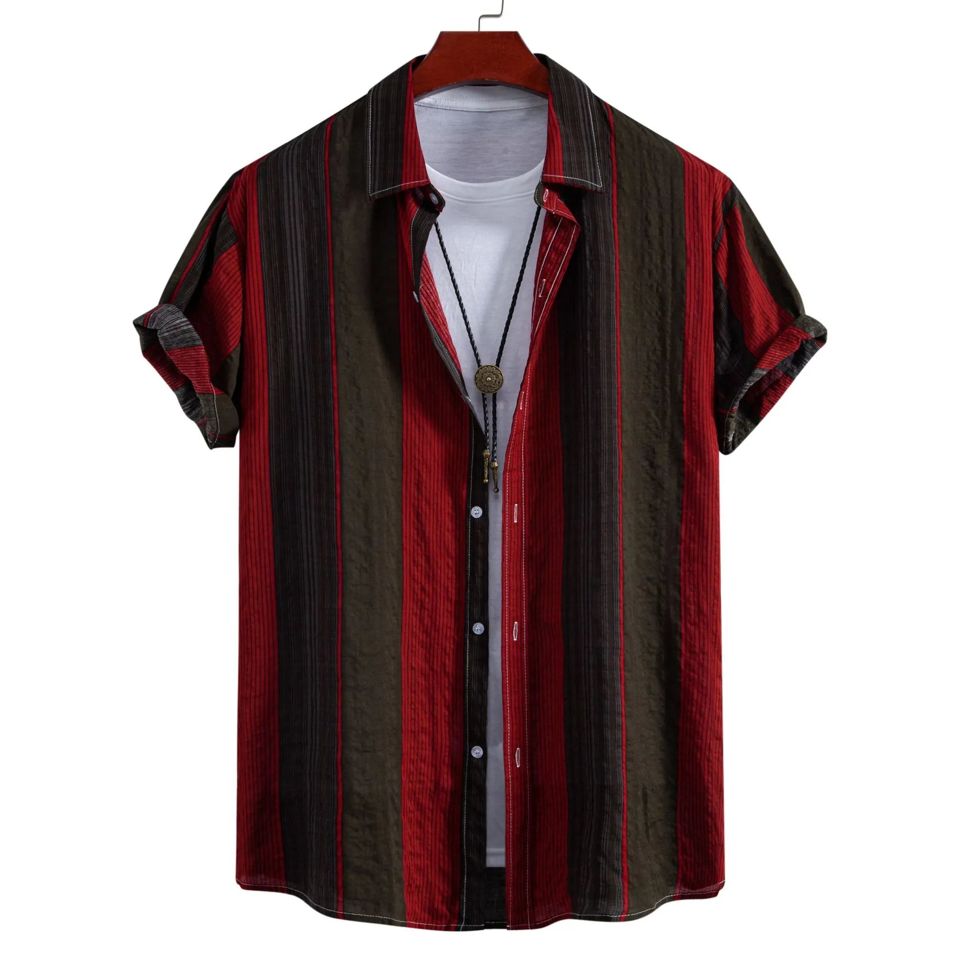 Men's Plus Size Button Up Short Sleeve Shirt - Farnelli