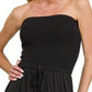 Zenana Strapless Wide Leg Smocked Jumpsuit - Farnelli
