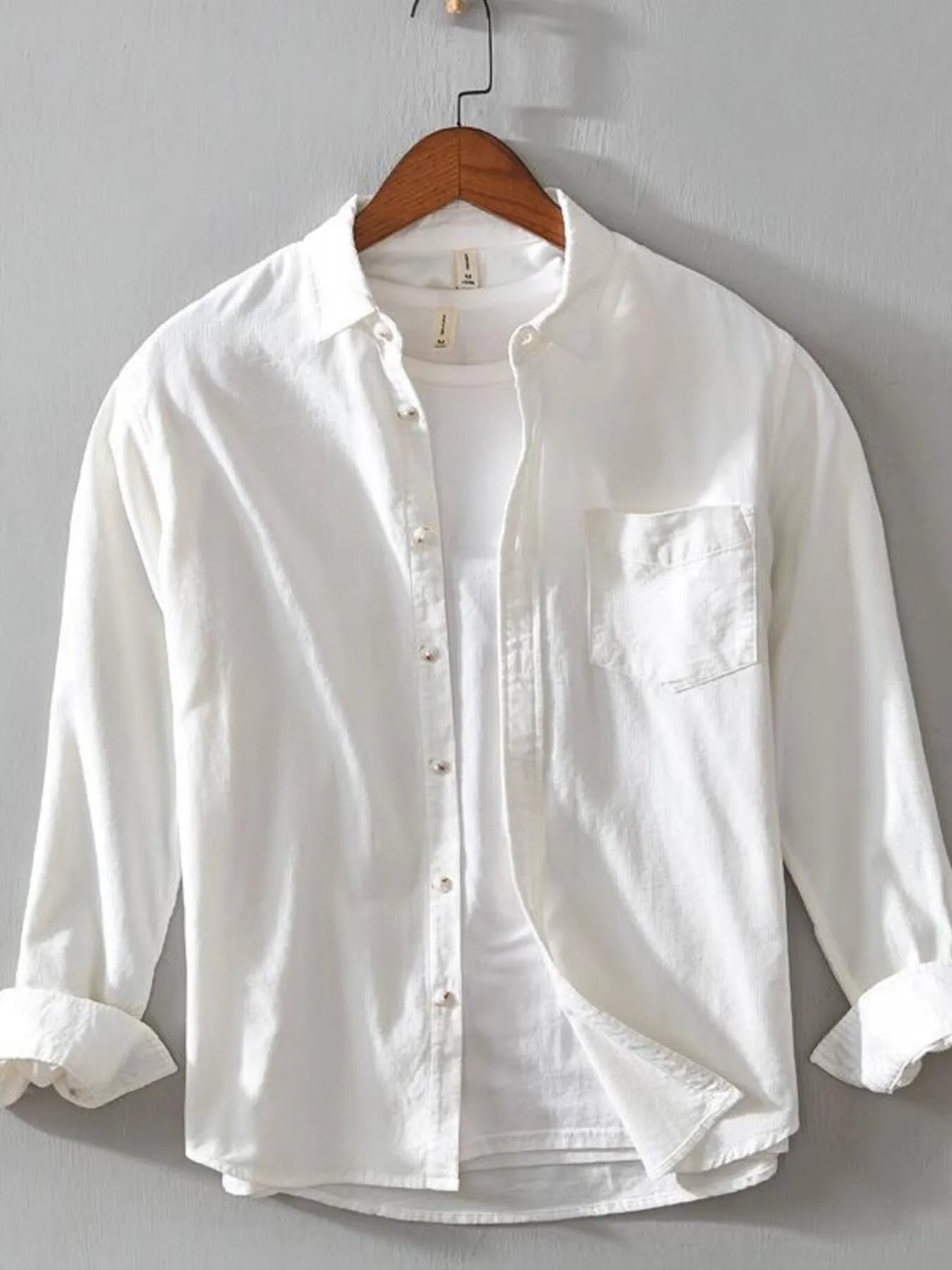 Men's Plus Size Button Up Long Sleeve Shirt - Farnelli