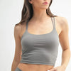 MONO B Venice Cloud Light Crisscross Sports Bra - NEW PEWTER