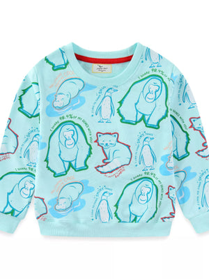 Children's Animal Print Crew Neck Sweatshirt - Farnelli