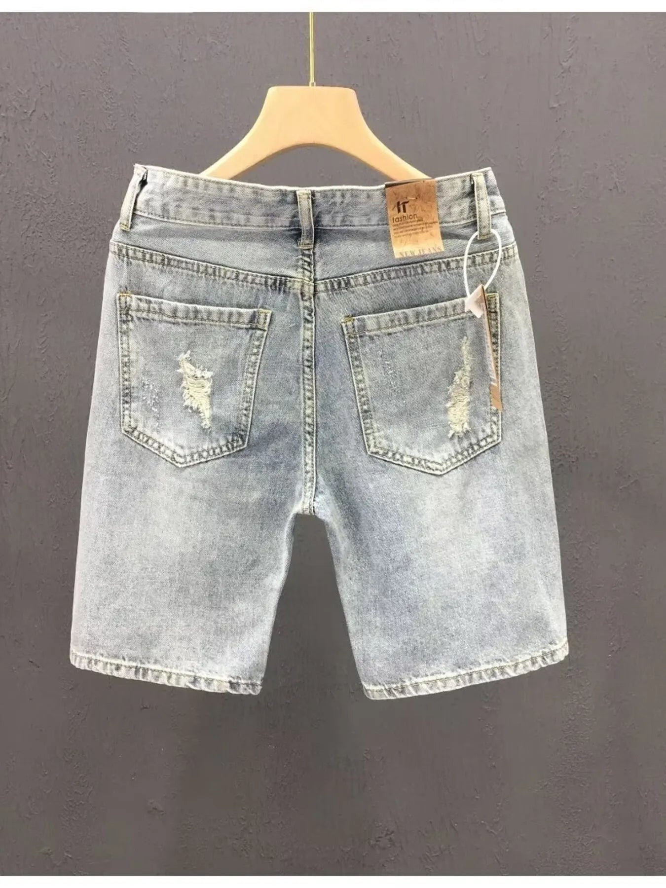Men's Distressed Wash Denim Shorts - Farnelli