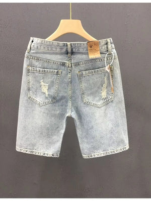 Men's Distressed Wash Denim Shorts - Farnelli