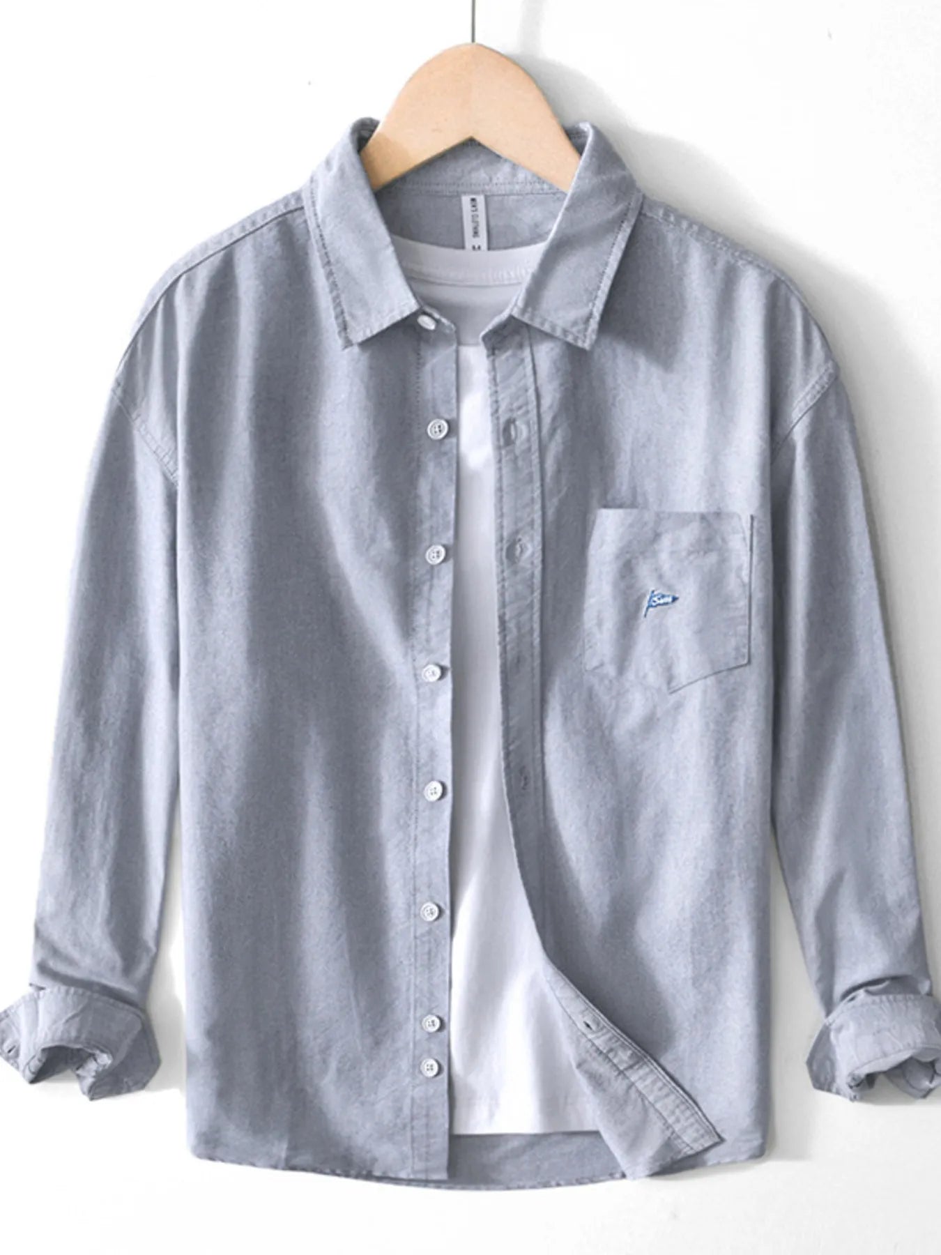 Men's Striped Button Up Long Sleeve Shirt - Farnelli