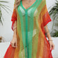 Openwork Contrast V-Neck Cover-Up - Farnelli