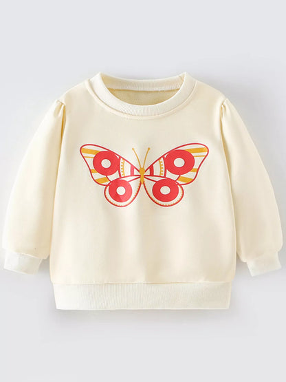 Children's Butterfly Graphic Crew Neck Sweatshirt - Farnelli