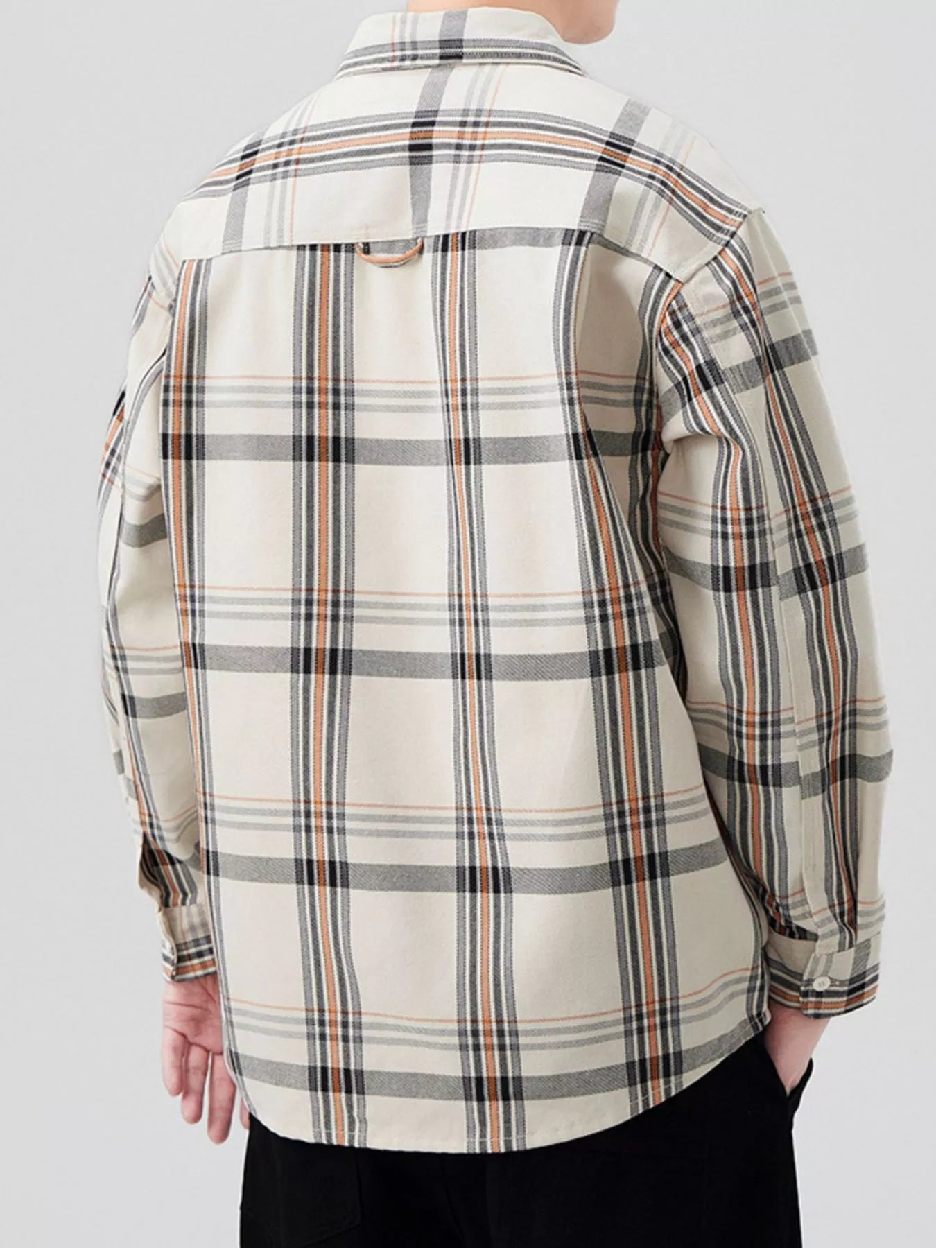 Men's Plus Size Plaid Button Up Long Sleeve Shirt - Farnelli