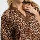 Umgee Full Size Leopard Print Mini Dress with Contrast Trim Plus Size - Farnelli
