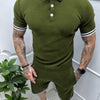 Men's Short Sleeve Polo and Shorts Set - Army Green
