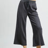 Umgee Drawstring Wide Leg Cropped Pants - Dark Gray