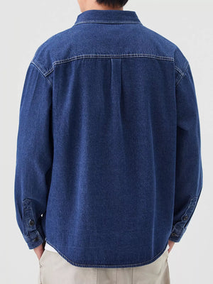 Men's Plus Size Button Up Casual Denim Shirt - Farnelli