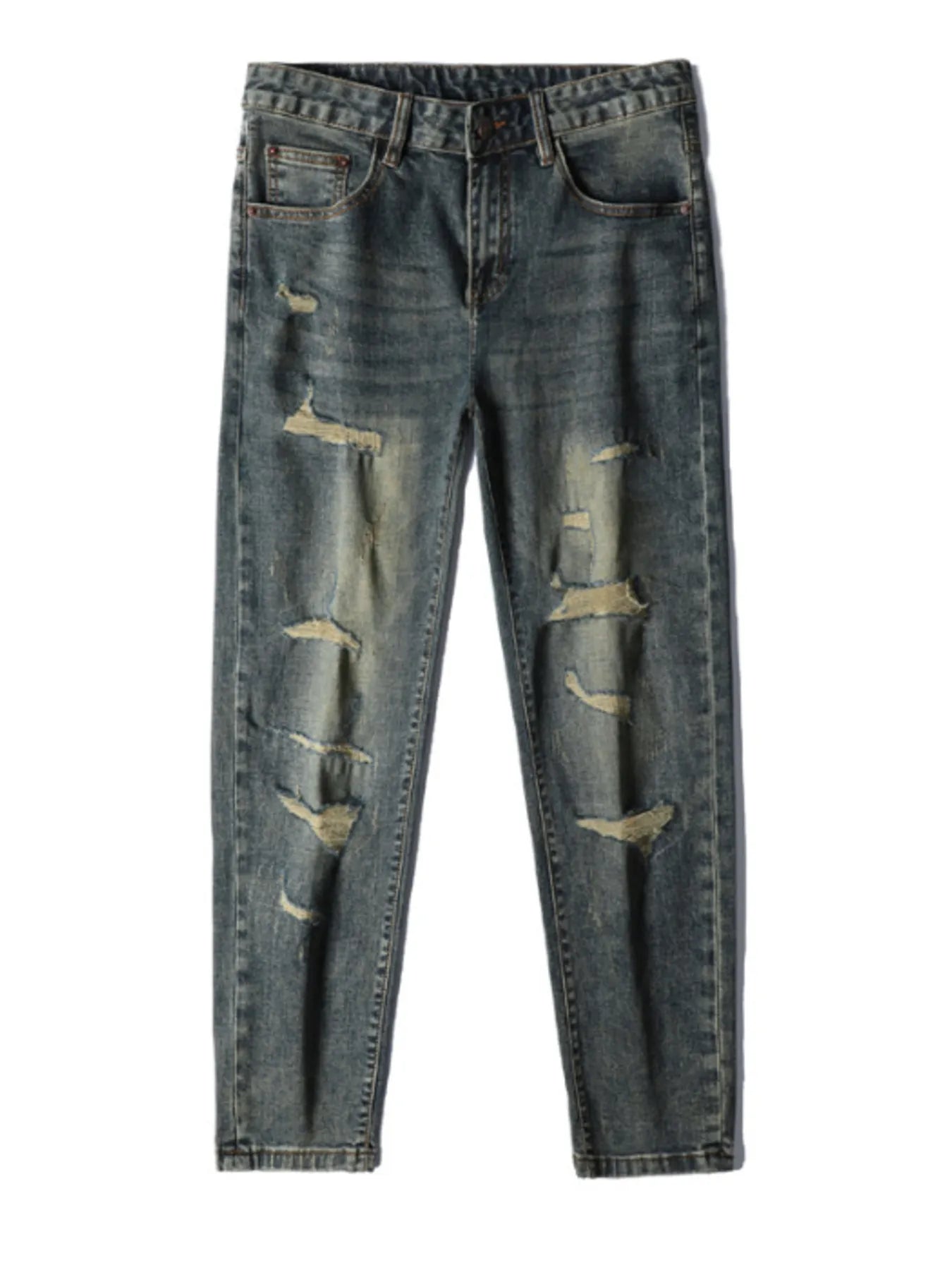 Men's Distressed Slim Fit Jeans - Farnelli