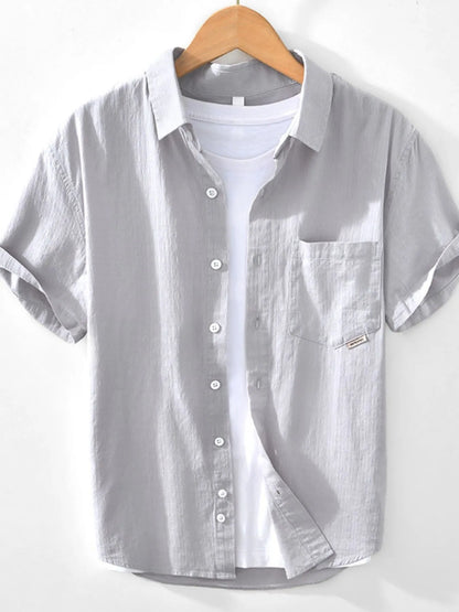 Men's Button Up Short Sleeve Shirt - Farnelli