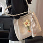Floral Decor Woven Straw Tote Bag - Farnelli