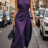 Round Neck Sleeveless Midi Dress - Purple