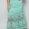 POL Lace Tiered Midi Skirt - Turquoise