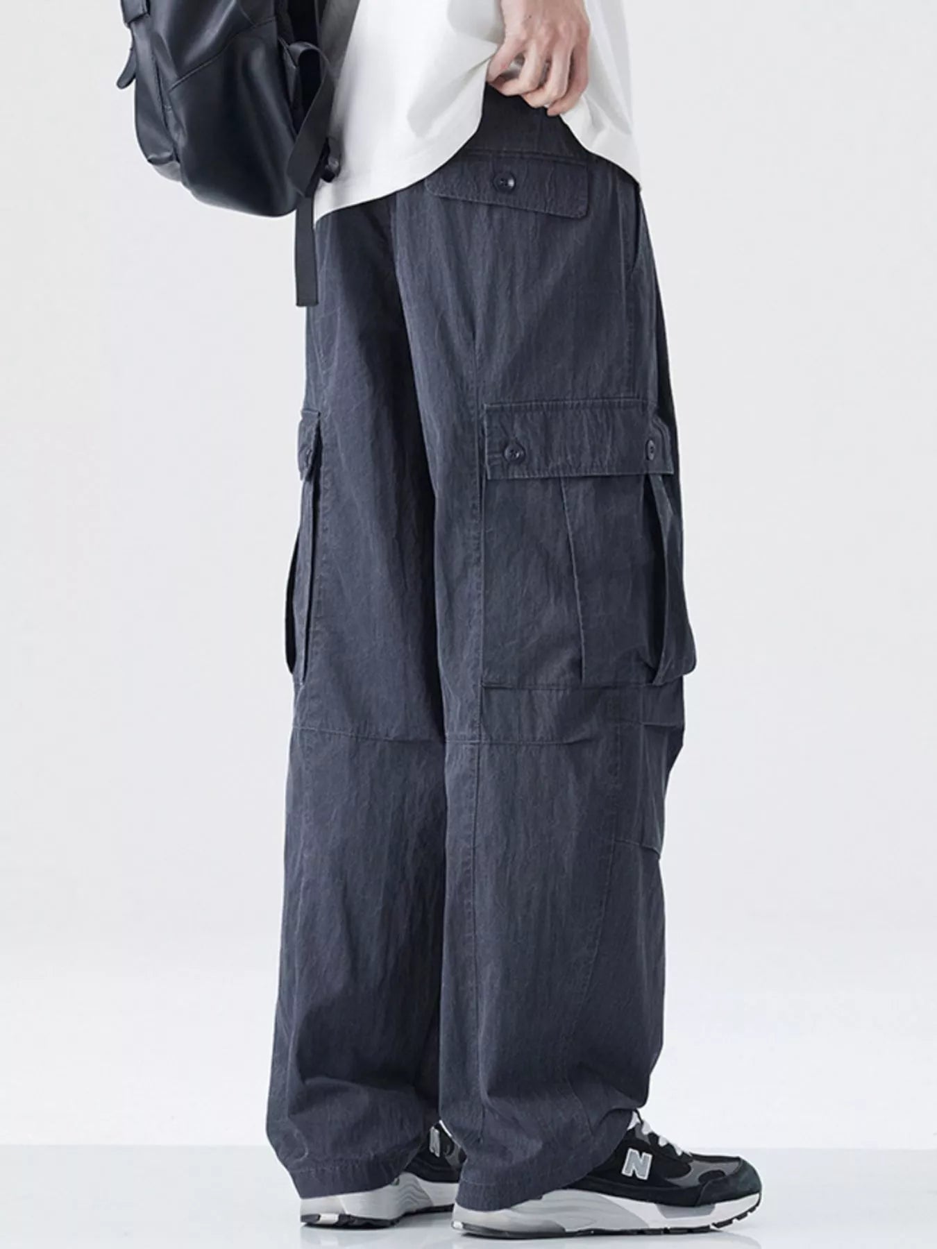 Men's Drawstring Wide Leg Cargo Pants - Farnelli