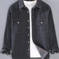 Men's Plus Size Washed Long Sleeve Denim Shirt - Farnelli