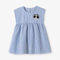 Children's Striped Panda Applique Casual Dress - Farnelli