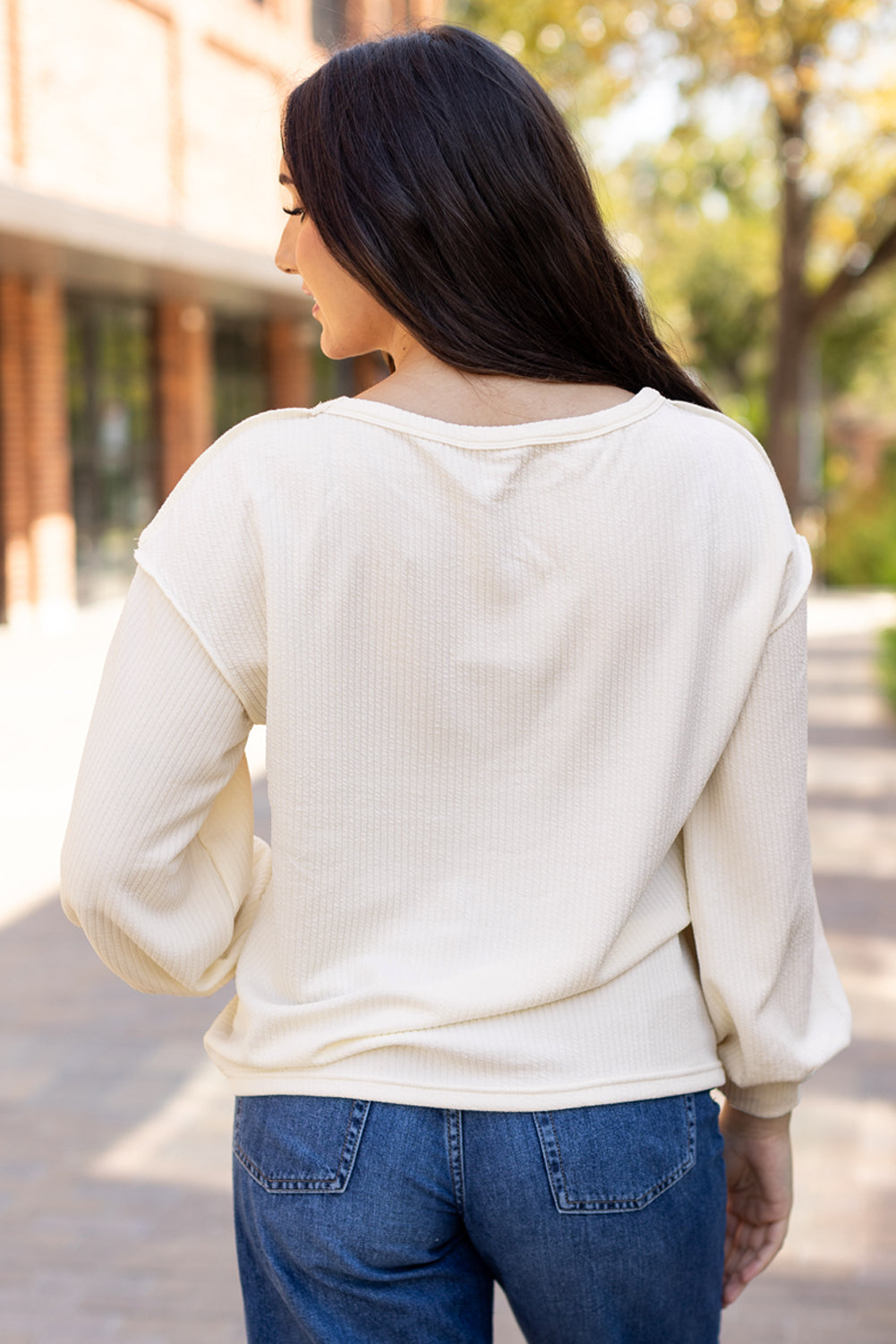 Ember Exposed Seam Knit Patchwork Top - Farnelli
