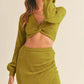 MABLE Front Twisted Knit Top and Midi Skirt Set - Farnelli