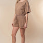 White Birch Full Size Short Sleeve Drawstring Romper - Farnelli