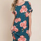 BOMBOM Floral Round Neck Short Tee Dress with Pockets - Farnelli