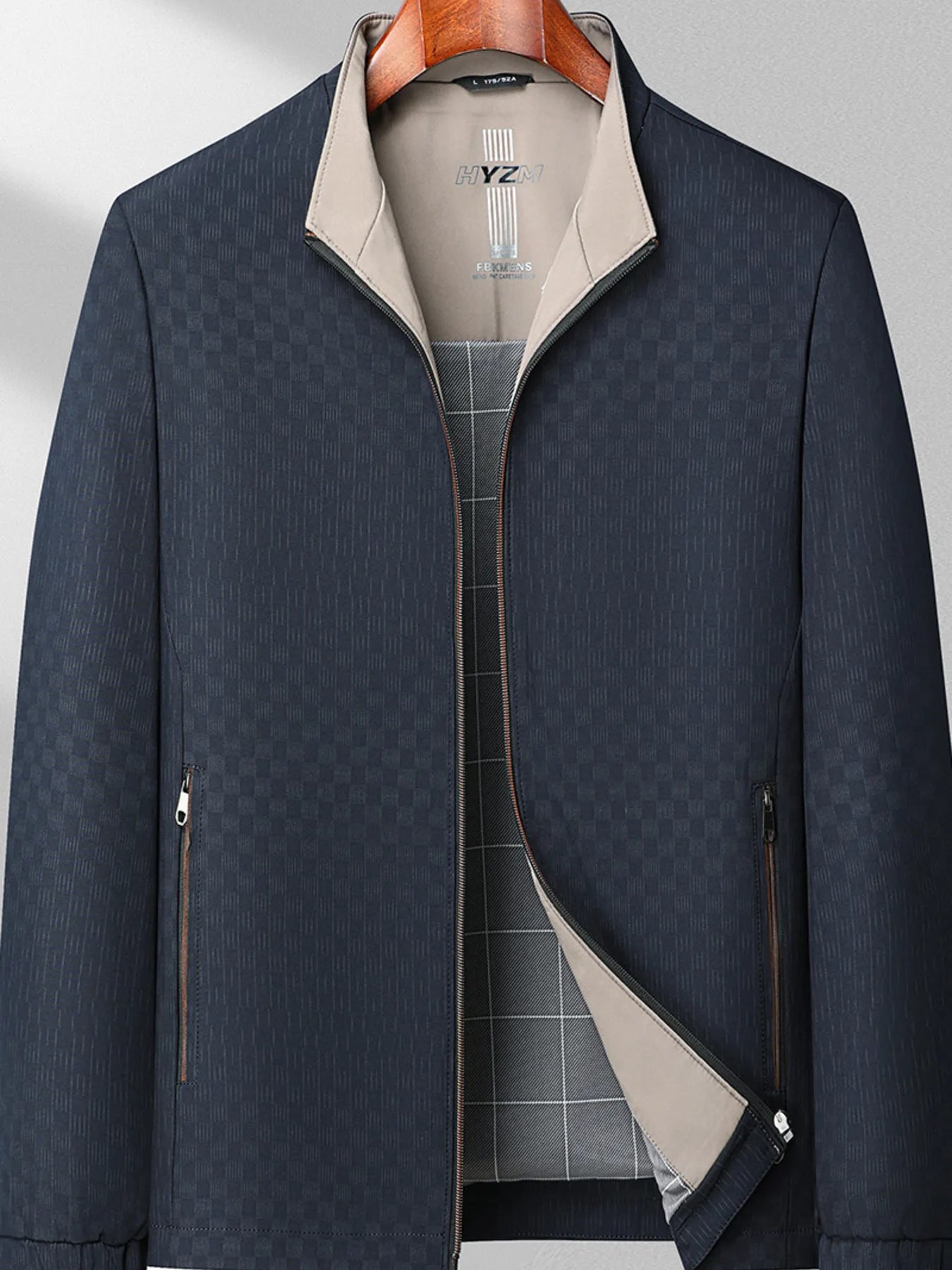 Men's Plus Size Zip Up Long Sleeve Jacket - Farnelli